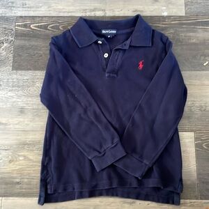 Long sleeve navy blue polo